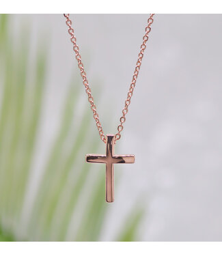 Eden Merry Jewelry Grace Collection - Small Rose Gold Cross Necklace | 【恩典系列】玫瑰金色十字架項鍊
