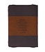 Man of God Honey-brown and Espresso Faux Leather Journal with Zipper Closure - 1 Timothy 6:11   | 仿皮拉鍊封口日記本