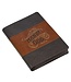 Man of God Honey-brown and Espresso Faux Leather Journal with Zipper Closure - 1 Timothy 6:11   | 仿皮拉鍊封口日記本