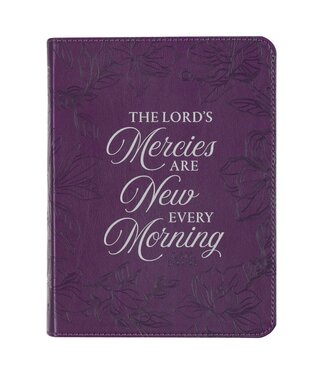 Christian Art Gifts New Mercies Purple Floral Faux Leather Handy-sized Journal - Lamentations 3:22-23 | 仿皮便攜日記本