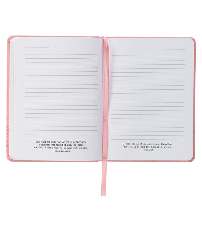 He Restores My Soul Pink Floral Faux Leather Handy-sized Journal - Psalm 23:3 | 仿皮便攜日記本