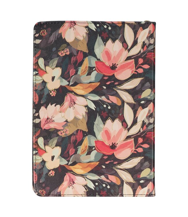 Hope and a Future Midnight Botanical Faux Leather Journal with Zipper Closure - Jeremiah 29:11 | 仿皮拉鏈封口日誌本