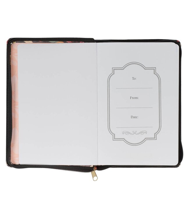 Hope and a Future Midnight Botanical Faux Leather Journal with Zipper Closure - Jeremiah 29:11 | 仿皮拉鏈封口日誌本