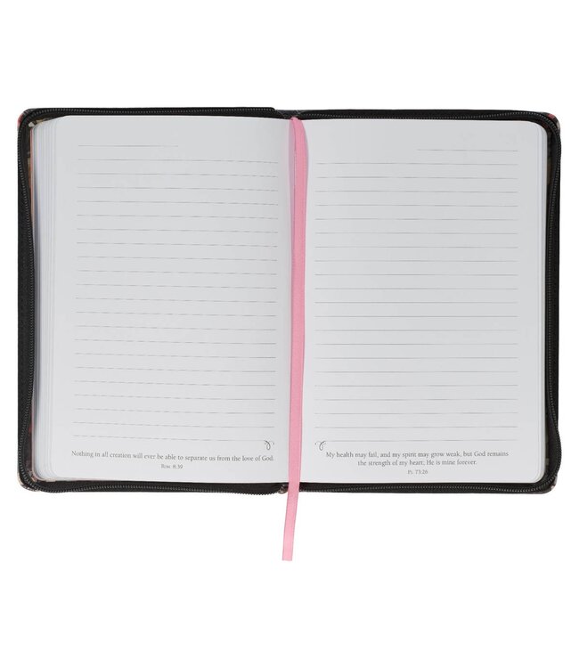 Hope and a Future Midnight Botanical Faux Leather Journal with Zipper Closure - Jeremiah 29:11 | 仿皮拉鏈封口日誌本