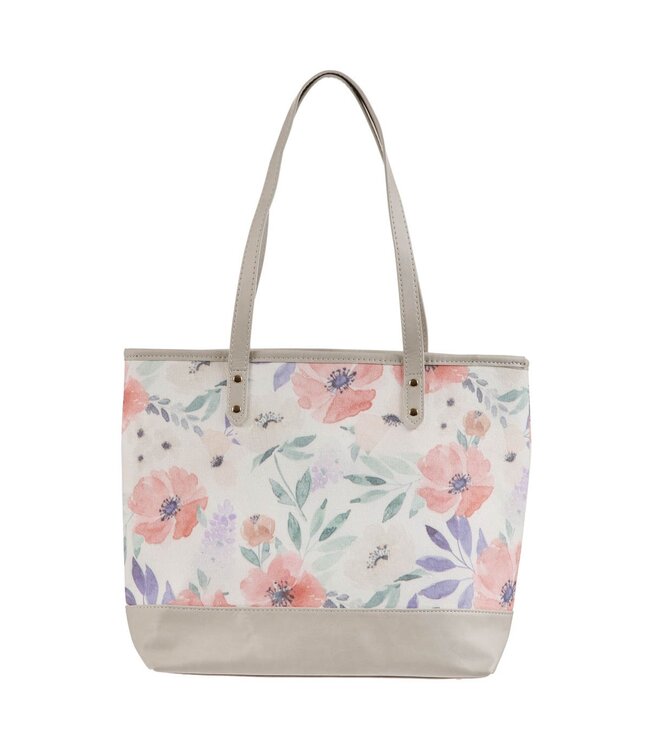 Love is Patient Coral Poppy Canvas Tote Bag | 帆布手提包