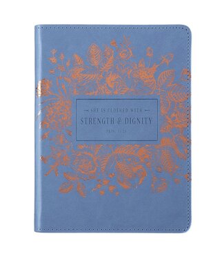 Christian Art Gifts Journal Lux-Leather Flexcover Strength and Dignity | 仿皮面筆記本