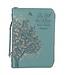 Be Still and Know Teal Faux Leather Fashion Bible Cover - Psalm 46:10 | 仿皮聖經套
