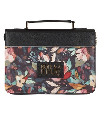 Christian Art Gifts Hope and a Future Botanical Midnight Faux Leather Fashion Bible Cover - Jeremiah 29:11 | 仿皮聖經套