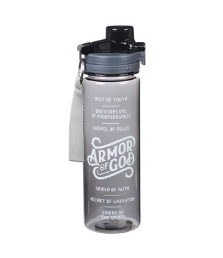 Christian Art Gifts Armor of God Plastic Water Bottle in Black - Ephesians 6:10-18 | 塑膠便攜水瓶