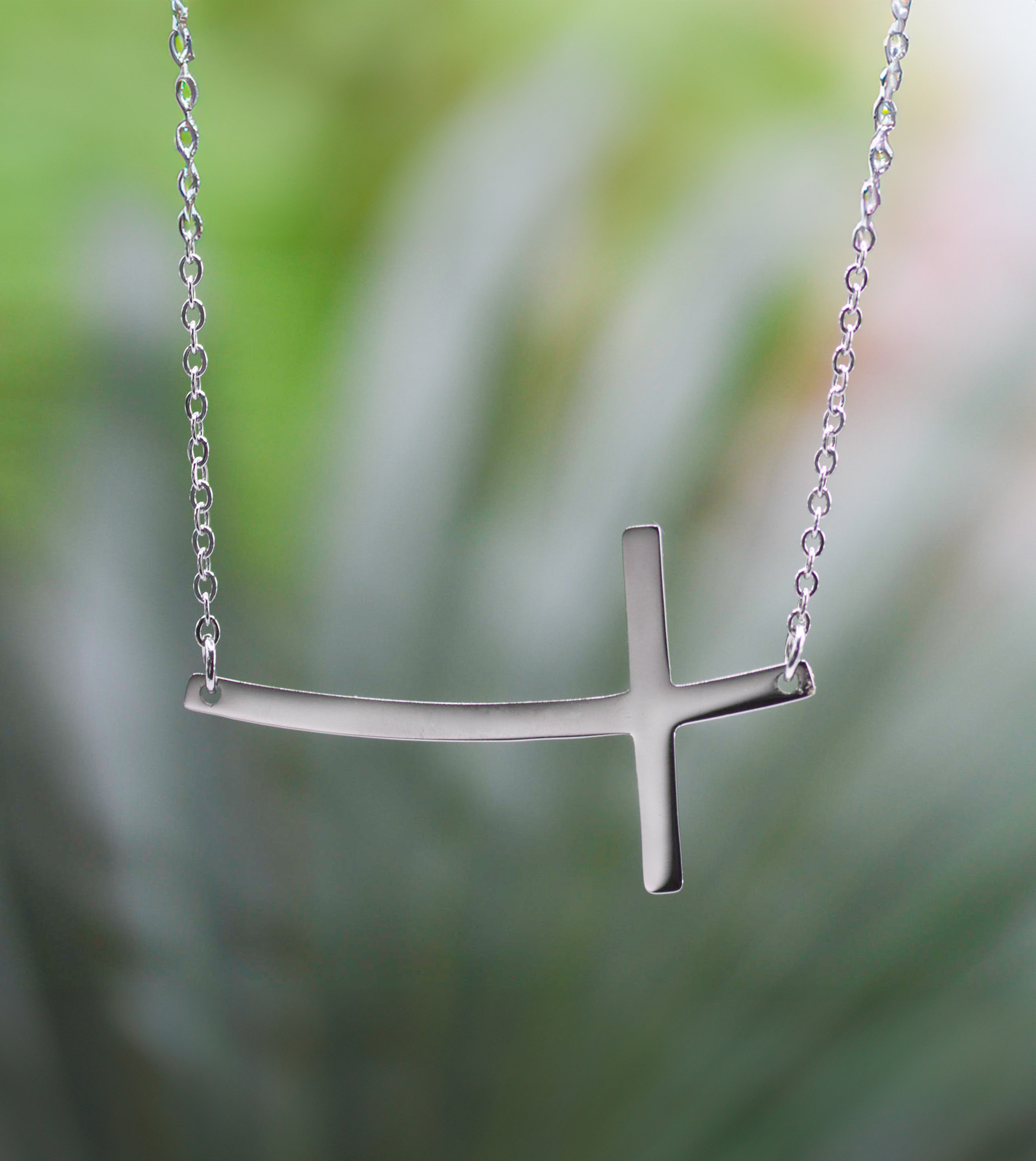 Stainless Steel Collection - 18'' Angled Cross Necklace - 天道北美網路書房 U.S ...