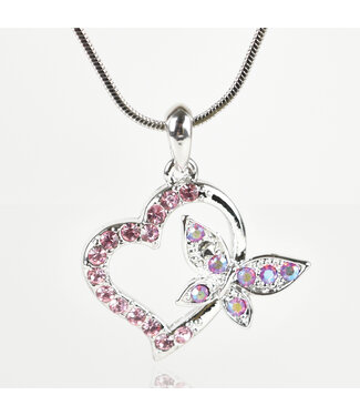 Eden Merry Jewelry Pendant Necklace - Butterfly/Heart | 【吊墜系列】水晶蝴蝶心項鍊