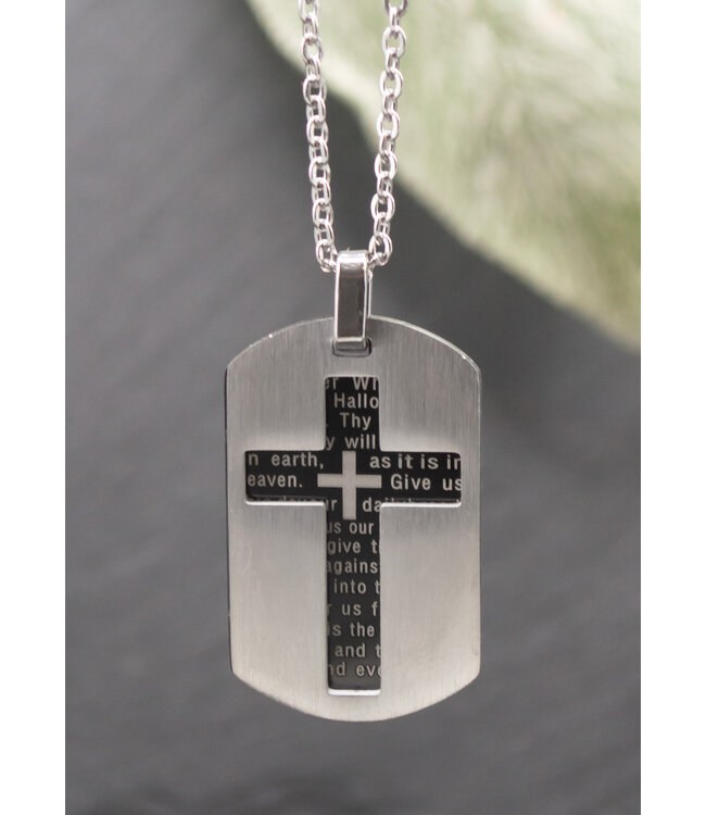 Just for Him Jewelry - Lord's Prayer Dog Tag Necklace  | 【男士系列】主禱文軍籍牌項鍊