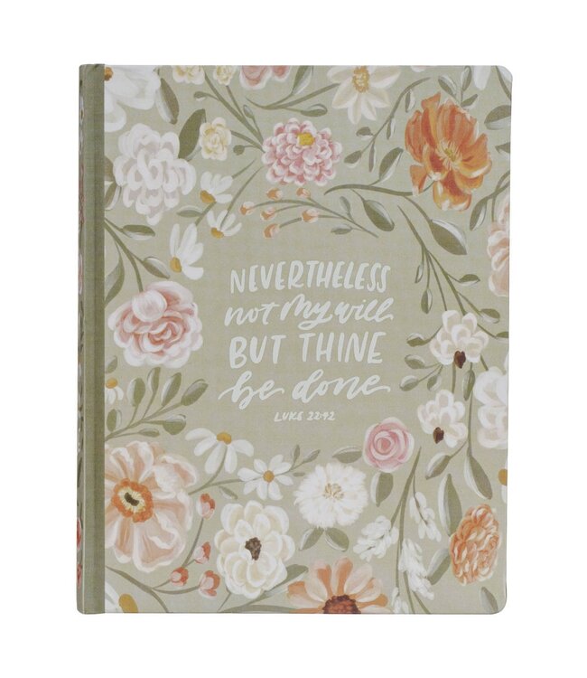 Sage Green Floral Hardcover Amelia Collection Large Print King James Version Note-taking Bible - Luke 22:42
