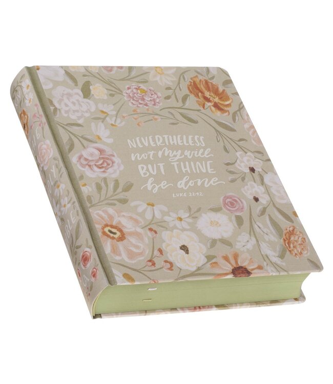 Sage Green Floral Hardcover Amelia Collection Large Print King James Version Note-taking Bible - Luke 22:42