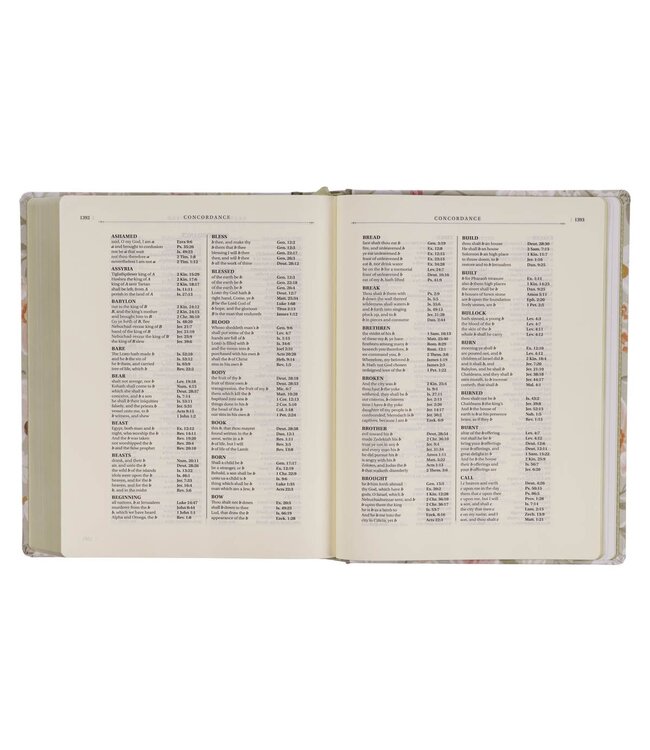Sage Green Floral Hardcover Amelia Collection Large Print King James Version Note-taking Bible - Luke 22:42