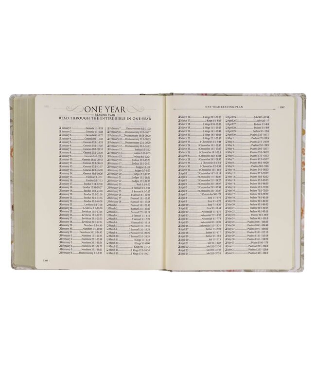 Sage Green Floral Hardcover Amelia Collection Large Print King James Version Note-taking Bible - Luke 22:42