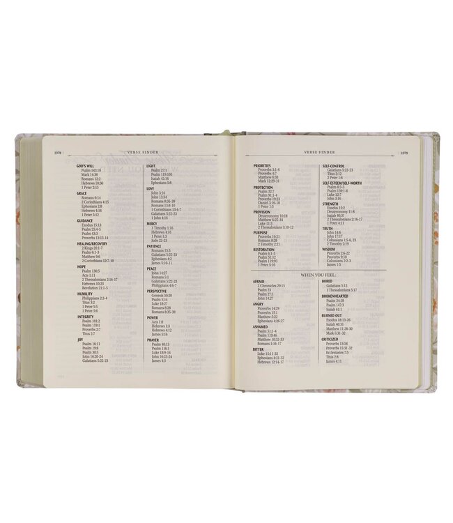Sage Green Floral Hardcover Amelia Collection Large Print King James Version Note-taking Bible - Luke 22:42