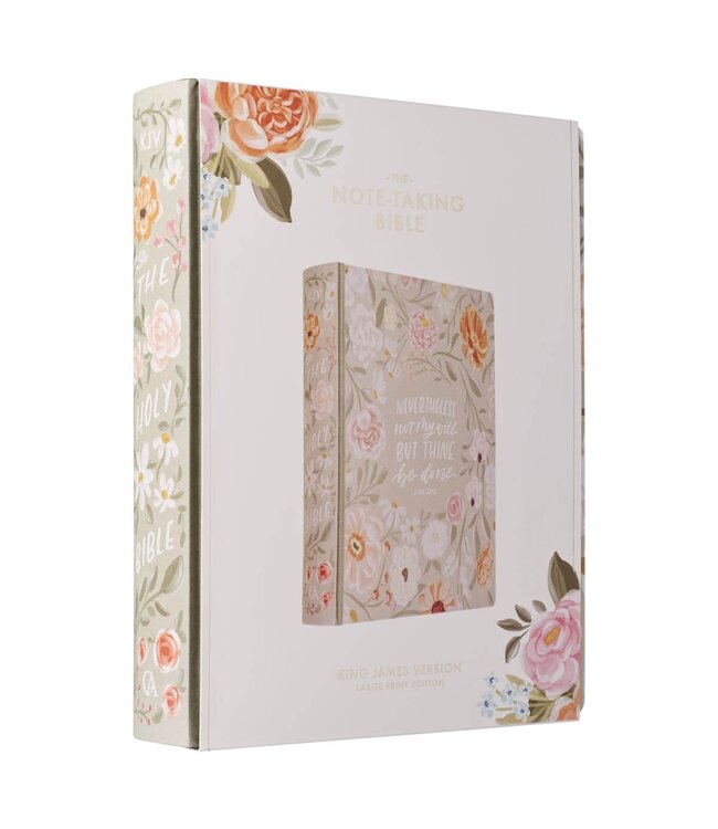 Sage Green Floral Hardcover Amelia Collection Large Print King James Version Note-taking Bible - Luke 22:42