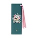 Be Still and Know Teal Floral Faux Leather Bookmark - Psalm 46:10 Image Back | 仿皮革書簽