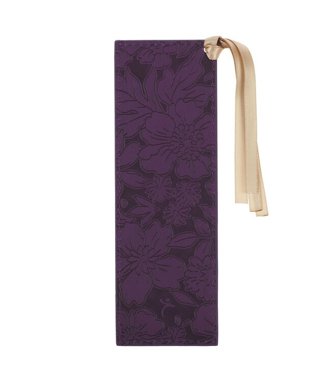 Strength and Dignity Purple Rose Faux Leather Bookmark' - Proverbs 31:25 | 仿皮革書簽