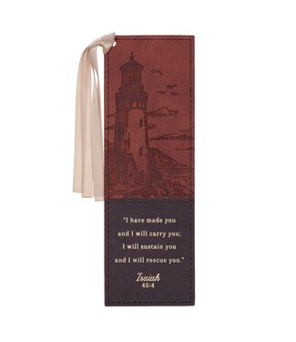 Christian Art Gifts I Have Made You Two-Tone Brown Bookmark - Isaiah 46:4 | 仿皮革書簽