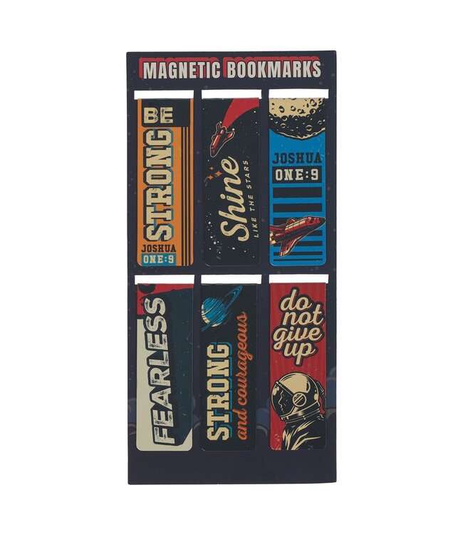 Be Strong Blue Space Magnetic Bookmark Set - Joshua 1:9 | 磁性書籤套裝