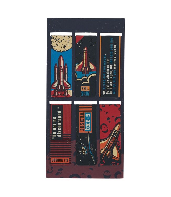 Be Strong Blue Space Magnetic Bookmark Set - Joshua 1:9 | 磁性書籤套裝