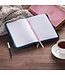 Love the Lord Teal Floral Faux Leather Journal with Zipper Closure - Matthew 22:37 | 拉鍊式仿皮面筆記本