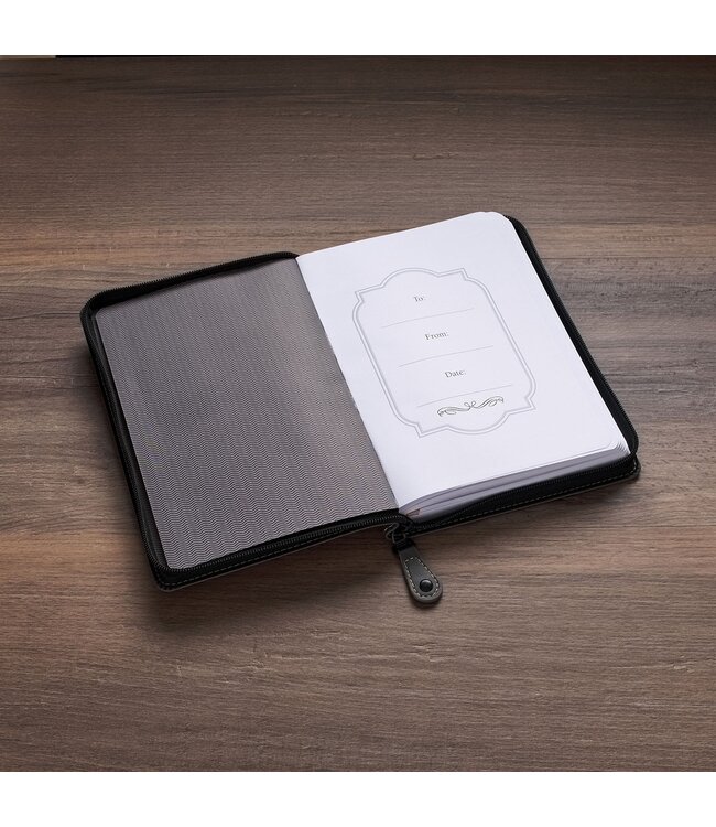 The Plans Charcoal Faux Leather Classic Journal with Zipper Closure - Jeremiah 29:11 | 拉鍊式仿皮面筆記本