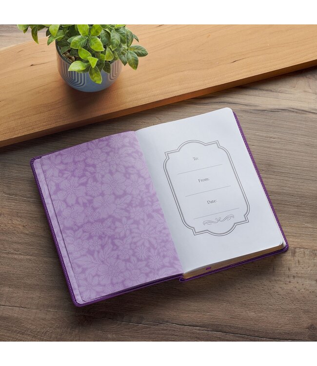 Strength and Dignity Purple Rose Faux Leather Classic Journal - Proverbs 31:25 | 仿皮面筆記本