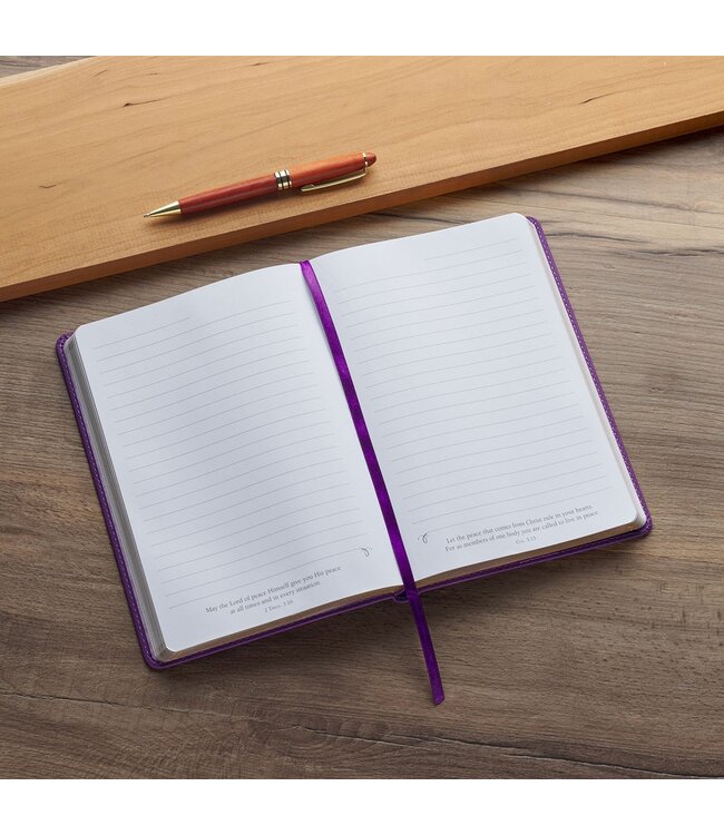 Strength and Dignity Purple Rose Faux Leather Classic Journal - Proverbs 31:25 | 仿皮面筆記本