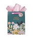Happy Birthday Teal Floral Large Portrait Gift Bag | 生日禮物袋——大