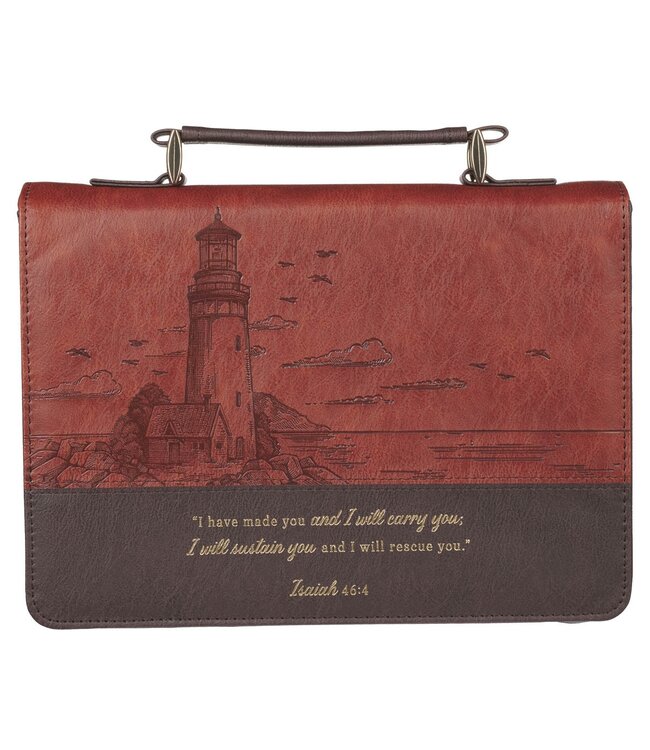 Have Made You Two-tone Brown Faux Leather Classic Bible Cover - Isaiah 46:4 | 仿皮拉鏈聖經套