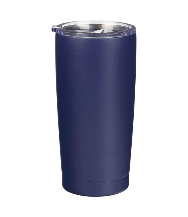 Strong and Courageous Navy Blue Stainless Steel Travel Tumbler - Joshua 1:9 | 不銹鋼旅行水杯