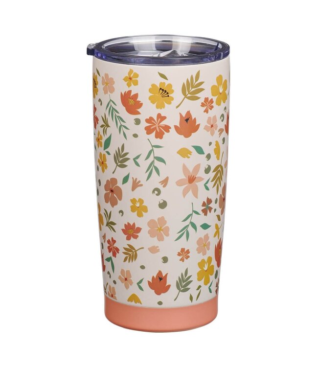 World's Greatest Mom Peach Floral Stainless Steel Travel Tumbler | 不銹鋼旅行杯