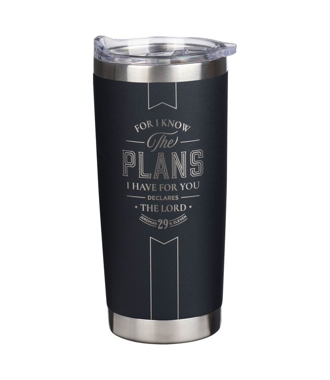 The Plans Black Stainless Steel Travel Tumbler - Jeremiah 29:11 | 不鏽鋼旅行水杯