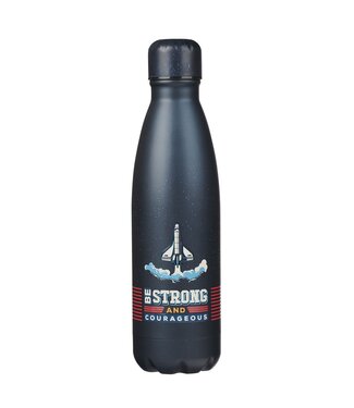 Christian Art Gifts Be Strong and Courageous Blue Space Stainless Steel Water Bottle - Joshua 1:9 | 不銹鋼保溫水壺