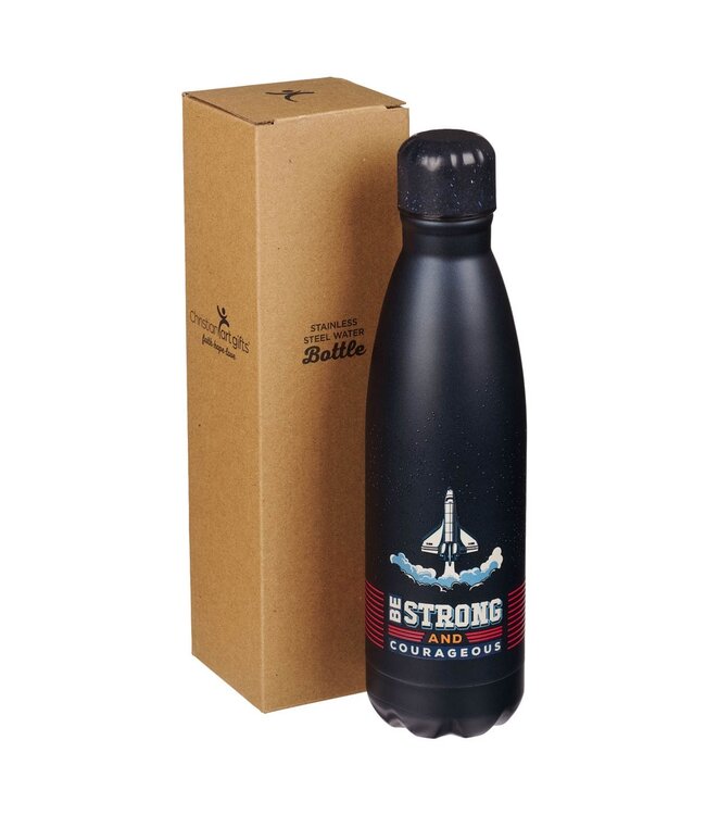 Be Strong and Courageous Blue Space Stainless Steel Water Bottle - Joshua 1:9 | 不銹鋼保溫水壺