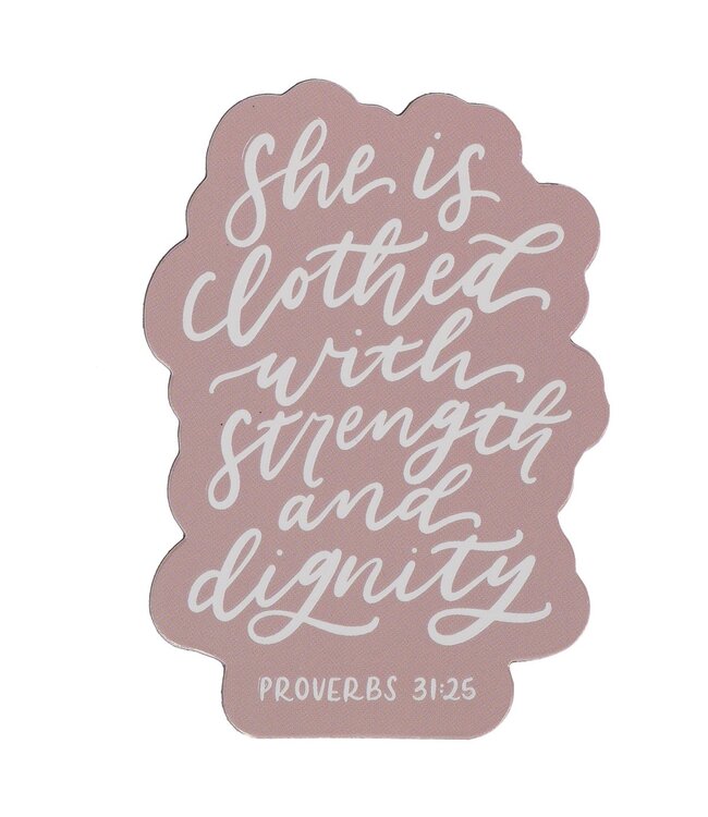 Strength and Dignity Pink Magnet - Proverbs 31:25 | 冰箱貼