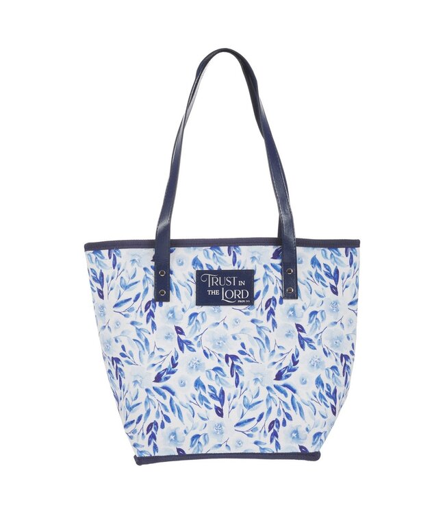 Trust Blue Botany Canvas Tote Bag - Proverbs 3:5 | 帆布手提包