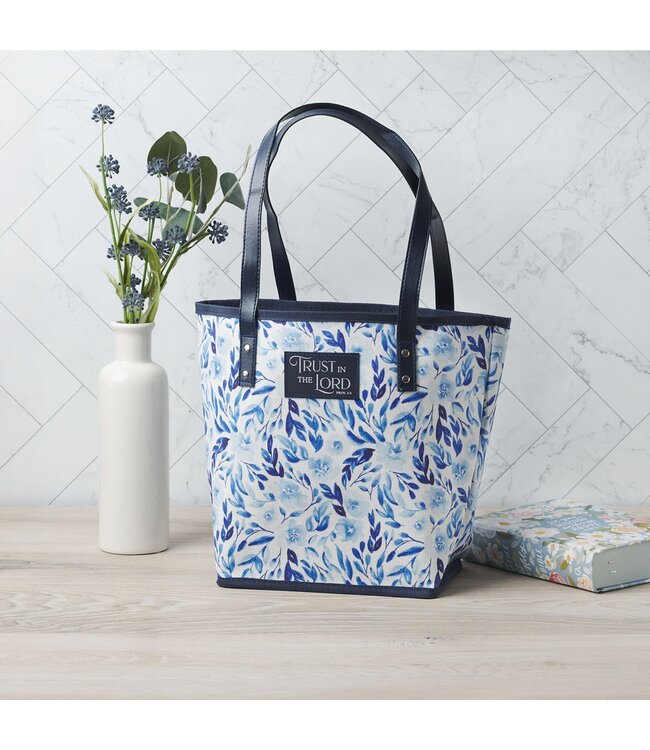 Trust Blue Botany Canvas Tote Bag - Proverbs 3:5 | 帆布手提包