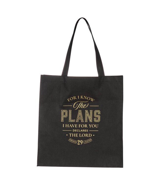 The Plans Black Reusable Non-woven Shopping Tote Bag - Jeremiah 29:11 | 不織布環保袋