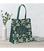 Strength and Dignity Green Floral Reusable Non-woven Shopping Tote Bag - Proverbs 31:25 | 不織布環保袋