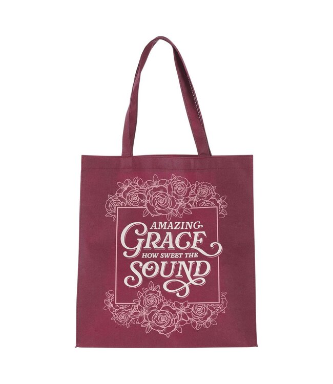 Amazing Grace Burgundy Reusable Non-woven Shopping Tote Bag | 不織布環保袋