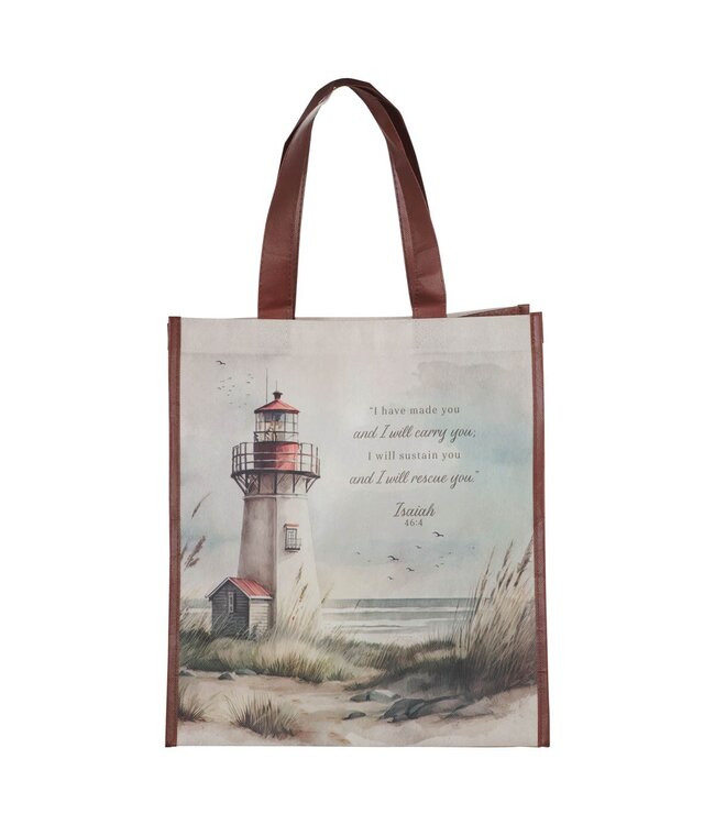 I Have Made You Lighthouse Reusable Non-woven Canvas Shopping Tote Bag - Isaiah 46:4 | 不織布環保袋