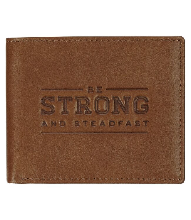 Be Strong and Steadfast Chestnut Brown Full Grain Leather Wallet - Deuteronomy 31:6 | 真皮皮革錢包