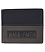 Walk by Faith Black and Gray Full Grain Leather Wallet - 2 Corinthians 5:7 | 真皮皮革錢包