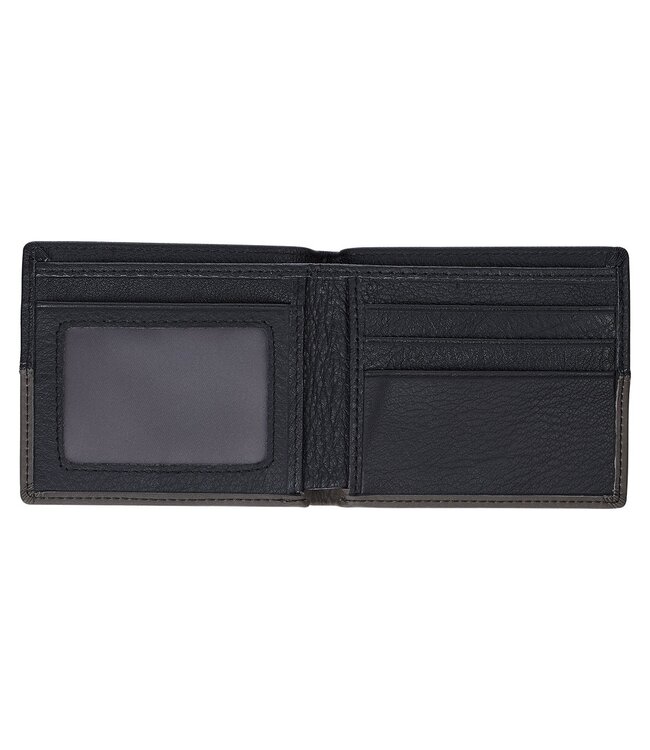 Walk by Faith Black and Gray Full Grain Leather Wallet - 2 Corinthians 5:7 | 真皮皮革錢包