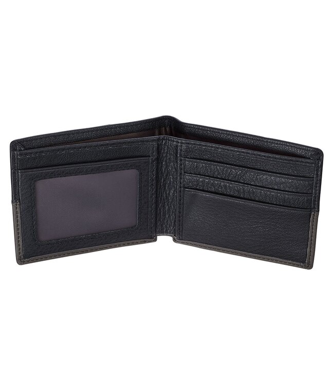 Walk by Faith Black and Gray Full Grain Leather Wallet - 2 Corinthians 5:7 | 真皮皮革錢包