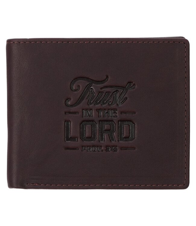 Trust in the Lord Dark Brown Full Grain Leather Wallet - Proverbs 3:5 | 真皮皮革錢包
